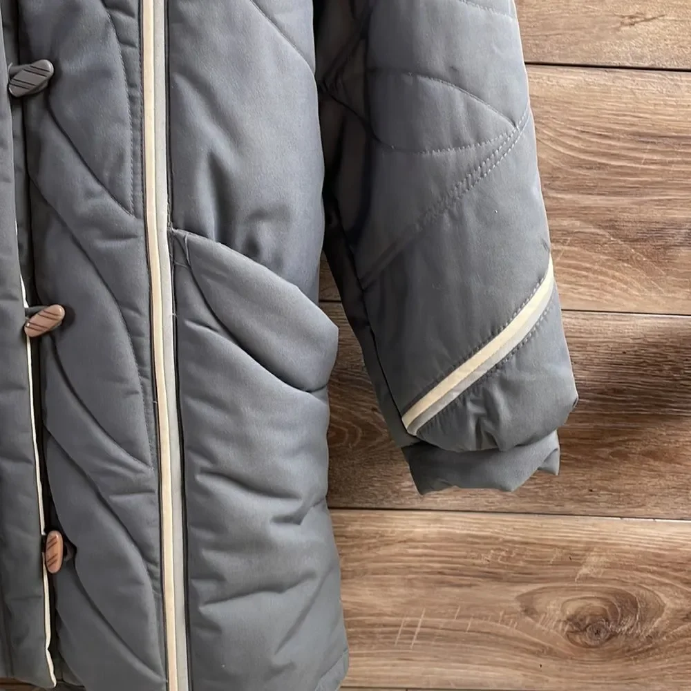 Dawn Puffer Jacket Vintage 90’s, Size 11/12, Gray and White , Winter Coat